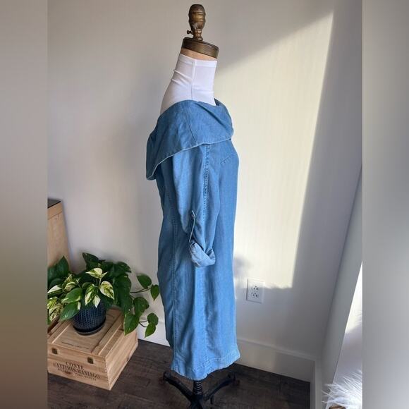 Anthropologie Pilcro Off-The-Shoulder Chambray Midi Dress Size 2 - Picture 5 of 8